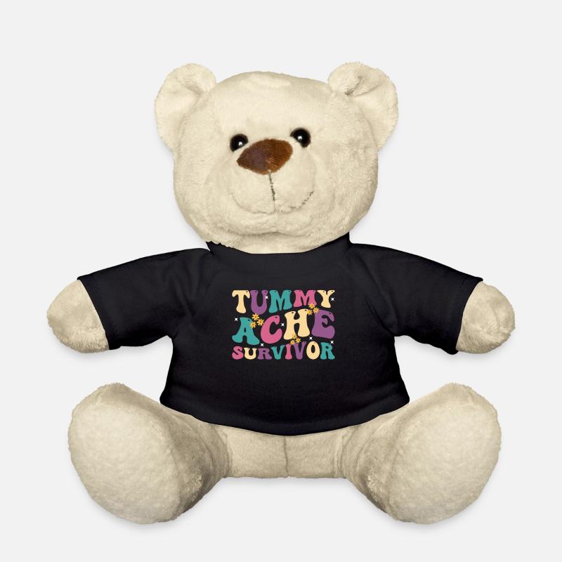 Tummy Ache Survivor Retro 70s - Teddy Bear - black