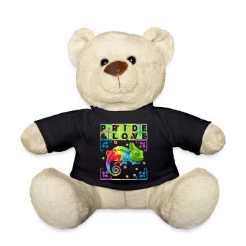 Rainbow Chameleon, LGBT Pride-Rainbow LGBTQ - Teddy Bear - black - Front