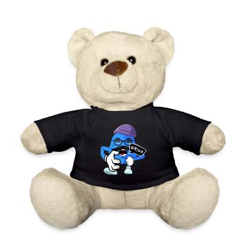 Angry cute comic monster - Teddy Bear - black - Front
