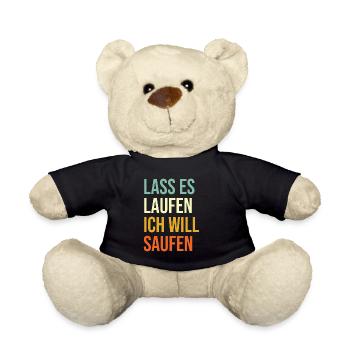 Saufen Party Alkohol Lustiger Alkoholiker Spruch - Teddy - Schwarz - Vorne