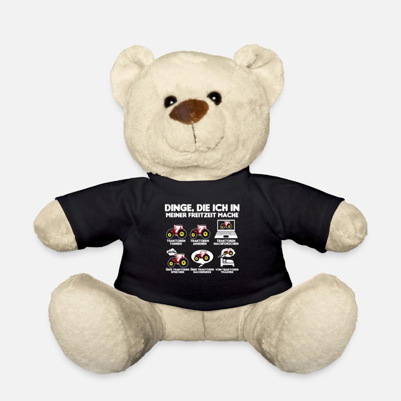 Traktor Trecker Bauer Freizeit Dinge als Landwirt - Teddy - Schwarz