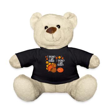 Turkey And Pumpkin Dreams - Teddy Bear - black - Front