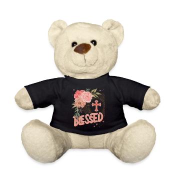 Blessed-by-Jesus, Blessed by Jesus Christ - Teddy Bear - black - Front