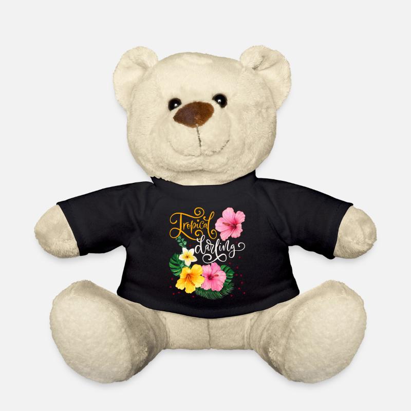 Fleurs tropicales, Tropical Darling, Calligraphie - Nounours - noir