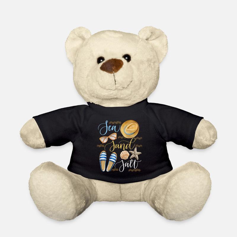 Mer-Sable-Sel, vacances à la mer, plage, dicton - Nounours - noir