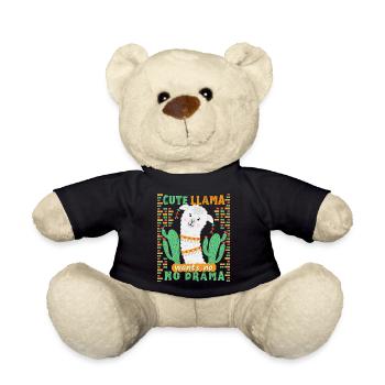 Süßes-Lama, Lama-Drama, lustiger Spruch - Teddy - Schwarz - Vorne