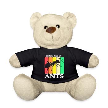 Rétro Vintage Crazy About ANTS T-Shirt génial - Nounours - noir - Devant