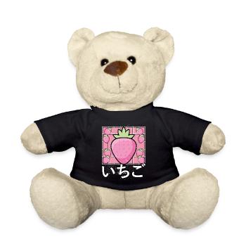 Fraise Kawaii douce - Nounours - noir - Devant
