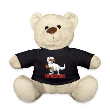 Pommesaurier Pommes Frites Dinosaurier T Rex Fritt - Teddy - Schwarz - Vorne