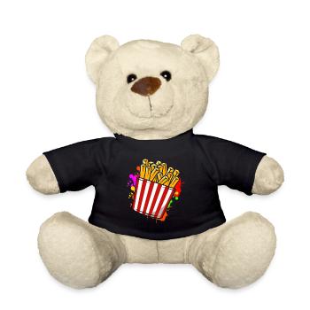 Pommes Frites Pommes Geschenk Pommes Fritten Spruc - Teddy - Schwarz - Vorne