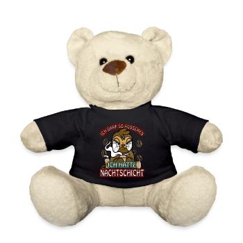 Ich hatte Nachtschicht Kaffee müde Faultier - Teddy - Schwarz - Vorne