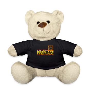 Fireplace Stove Wine Fireplace Fireplace Stove - Teddy Bear - black - Front