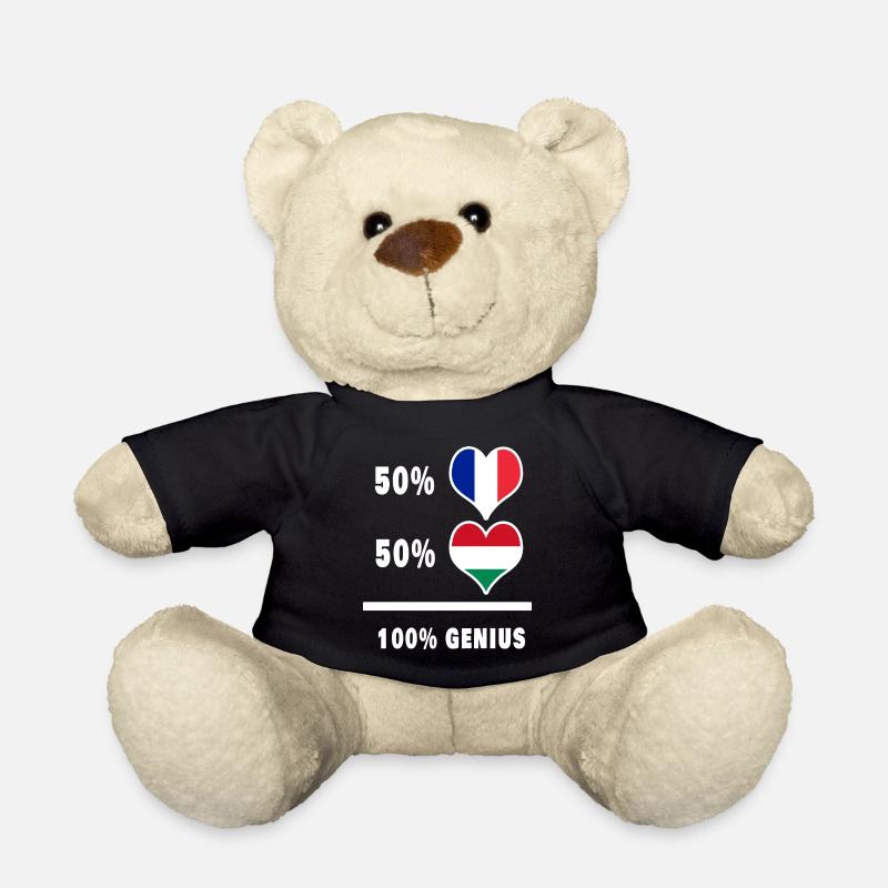 Frankreich und Ungarn Genial / Geschenk - Teddy - Schwarz