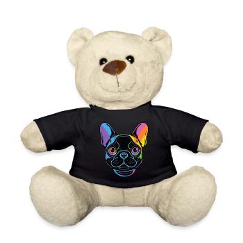 Französische Rainbow Bulldogge Hund Frenchie - Teddy - Schwarz - Vorne