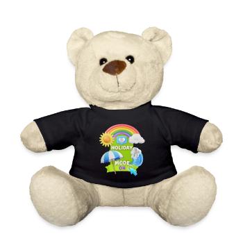 Holiday, Holiday-Mode-On funny saying, 3D design - Teddy Bear - black - Front