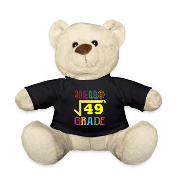 7th Grade Square Root Of 49 First Day - Teddy Bear - black - Front