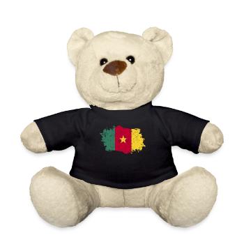 Cameroon Flag Grunge Cameroon Flag - Teddy Bear - black - Front