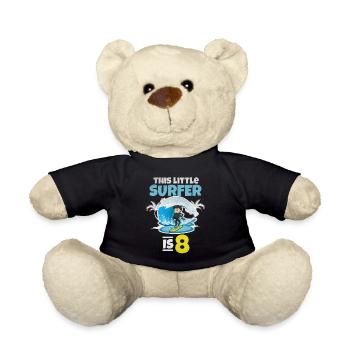 Surfen: Dieser kleine Surfer ist 8 Jahre Surfer - Teddy - Schwarz - Vorne