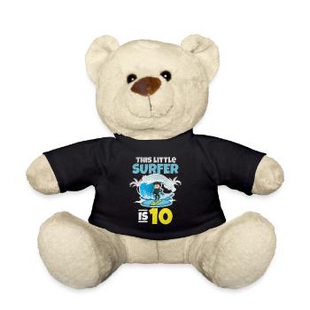 Surfen: Dieser kleine Surfer ist 10 Jahre Surfer - Teddy - Schwarz - Vorne