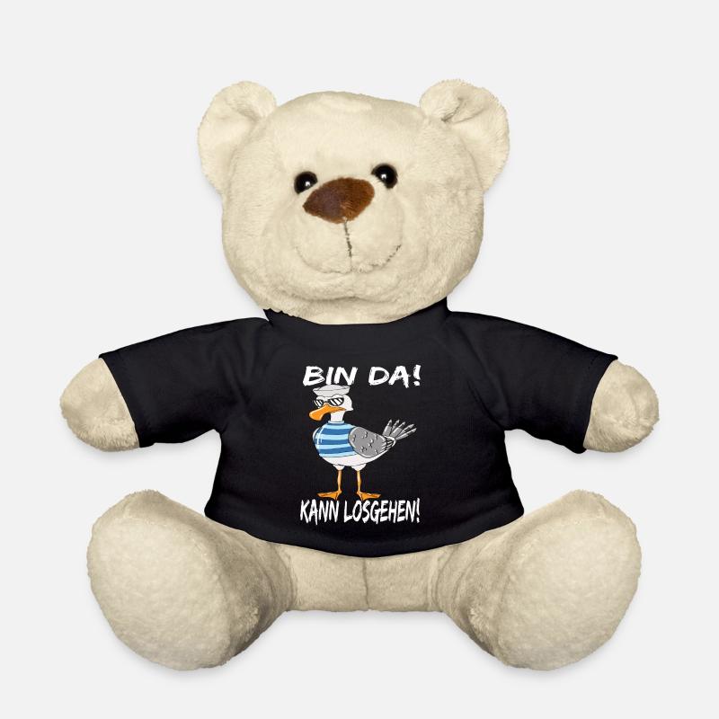 Nordsee Möwe Ostsee Urlaub Bin Da Kann Losgehen - Teddy - Schwarz