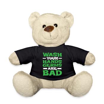 Wash Your Hands, Germs Are Bad - Teddy - Schwarz - Vorne