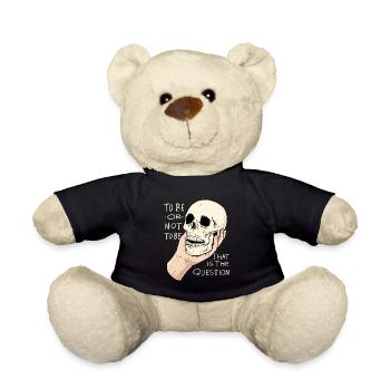 Hamlet Quote "To Be or Not To Be" Design - Teddy Bear - black - Front