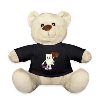 Coffee Skater Skateboard - Teddy Bear - black - Front