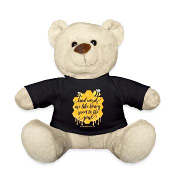 Christliches Bibel Zitat Bienen - Teddy - Schwarz - Vorne