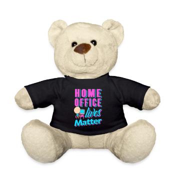 Retro Home Office Lives Matter Awesome Funny - Teddy Bear - black - Front