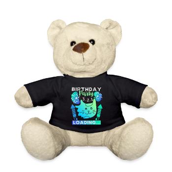 Cat, birthday party, birthday-party loading - Teddy Bear - black - Front