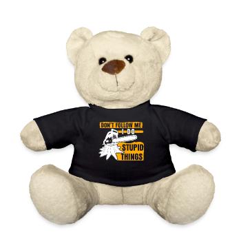 Chainsaw Chainsaws Joke Lumberjack - Teddy Bear - black - Front
