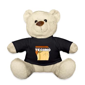 Retro TECHNO Sexy Awesome Techno Lover T-Shirt - Teddy - Schwarz - Vorne