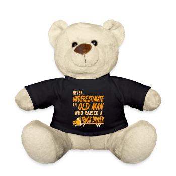Cool Funny An Old Man Who Raised A Truck Driver - Teddy Bear - black - Front