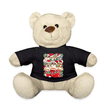 Merry Christmas - Xmas Cute Cat Design - Teddy Bear - black - Front