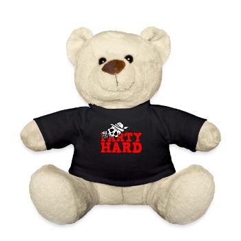 Geburtstag mit Alkohol und Bier - Party Hard - Teddy - Schwarz - Vorne