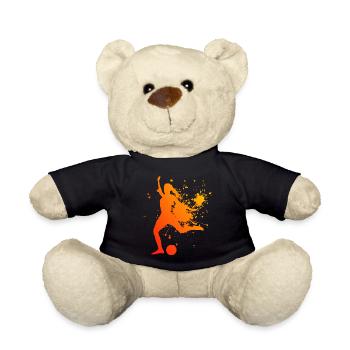 Men's Women's Football Players Playing Football - Teddy Bear - black - Front