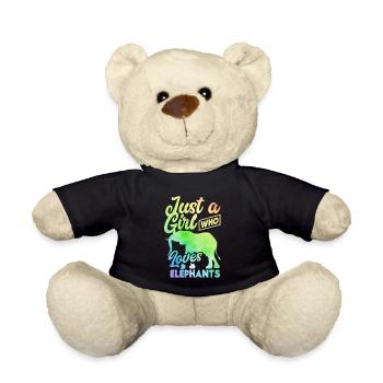 Elephant Rainbow Girl - Teddy Bear - black - Front