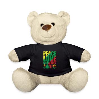 Peace Love Schafkopf Kartenspiel Spielkarte - Teddy - Schwarz - Vorne