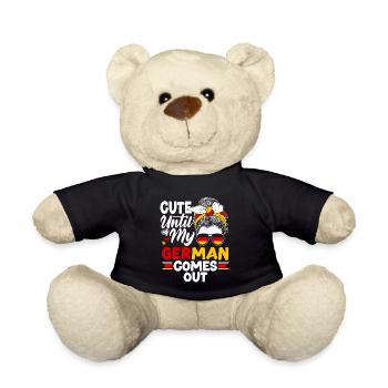 German Germany German Flag Cute Until My German - Teddy Bear - black - Front