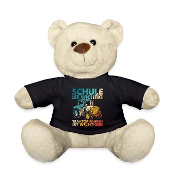Traktor Spruch Schule Ist Wichtig Traktor Jungen T - Teddy - Schwarz - Vorne