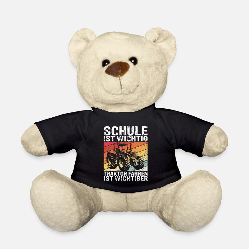 Traktor Spruch Schule Ist Wichtig Traktor Jungen T - Teddy - Schwarz