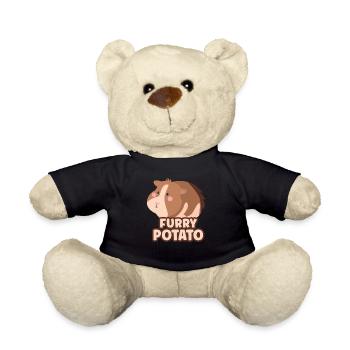 Guinea Pig Lover Furry Potato Gift Idea - Teddy Bear - black - Front