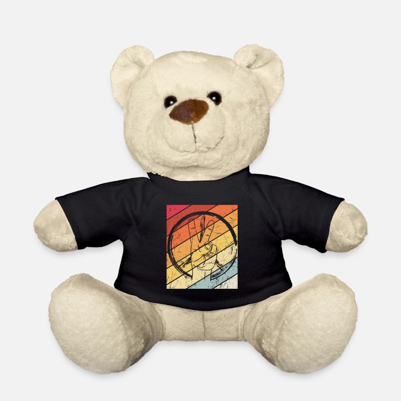 Friedenszeichen - Peace Frieden - Teddy - Schwarz