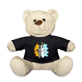 Hippopotamus - Angel and Devil - Teddy Bear - black - Front