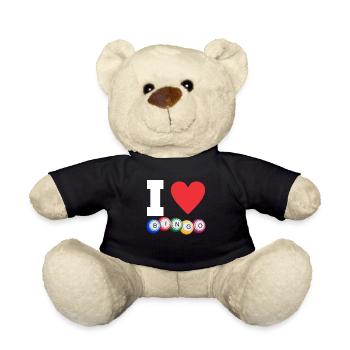 I Love Bingo Lustiges Bingo - Teddy - Schwarz - Vorne