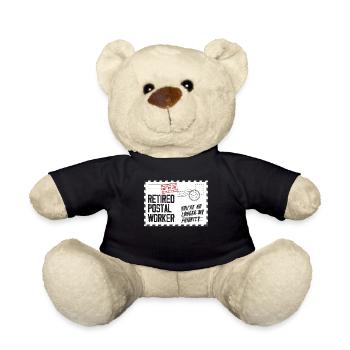 Funny postal clerk pensioner - Teddy Bear - black - Front