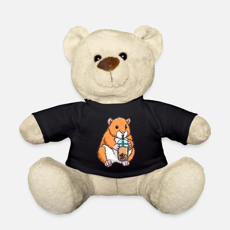 Le hamster boit du thé à bulles - Nounours - noir