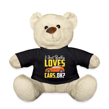 Slogan de dicton mécanicien - J’aime vraiment les voitures, - Nounours - noir - Devant