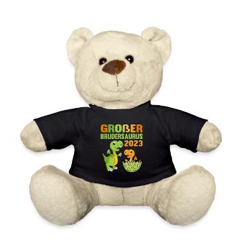 Großer Bruder 2023 Dino Dinosaurier Geschwister - Teddy - Schwarz - Vorne