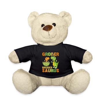 Großer Bruder 2023 Dino Dinosaurier Geschwister - Teddy - Schwarz - Vorne